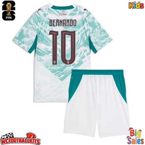 Portugal Bernardo Silva #10 Replica Away Stadium Kit for Kids World Cup 2026 Short Sleeve (+ pants)